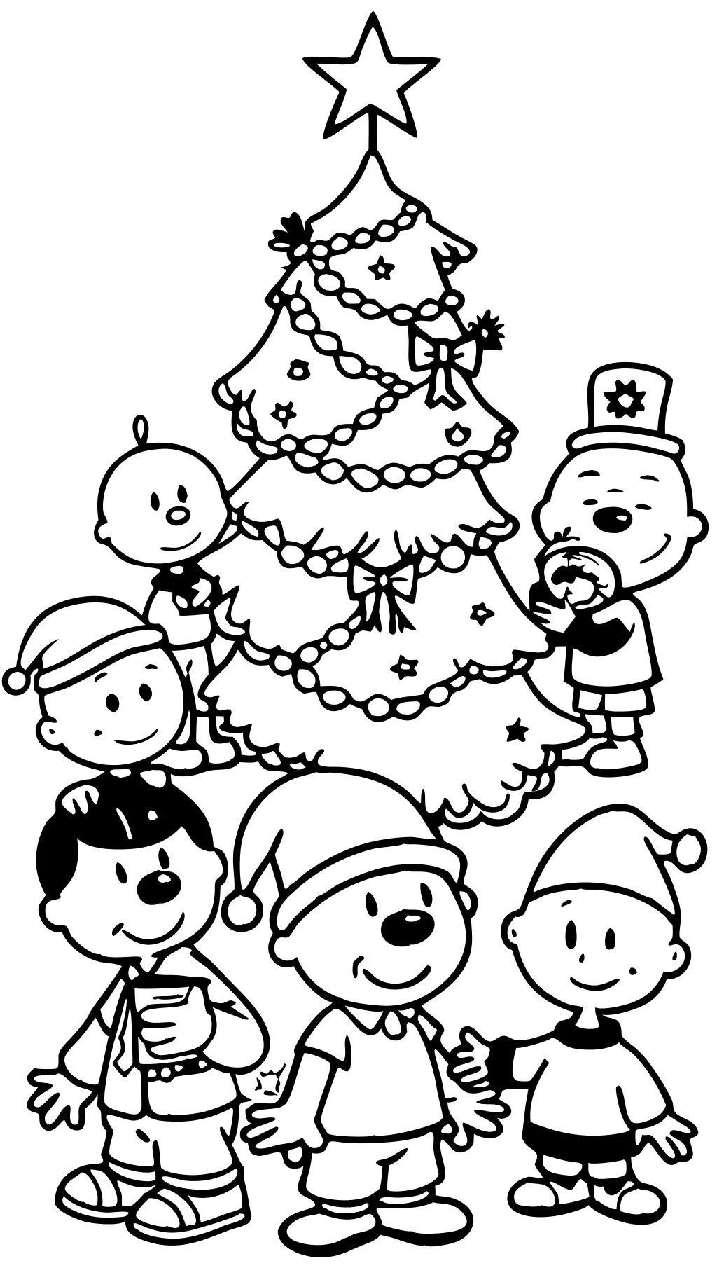 Paginas para colorear de Charlie Brown Navidad